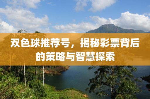 双色球推荐号，揭秘彩票背后的策略与智慧探索